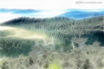 山林之霧 電腦抽象畫