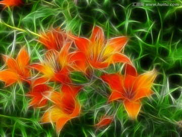 百合花 電腦抽象畫