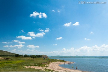 坝上闪电湖天空