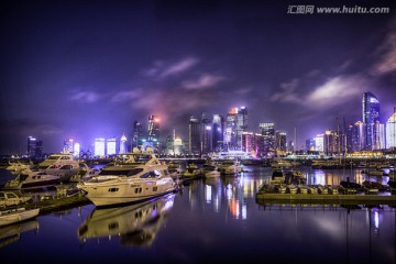 青岛奥帆基地夜景 流云