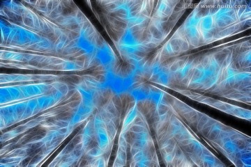 直插云霄的樹 抽象電腦畫