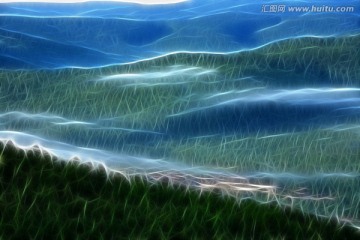 抽象山景 电脑画