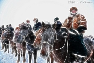 雪原馬隊(duì) 電腦畫(huà)