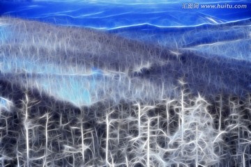 冬季大山 電腦抽象畫(huà)