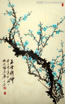 國(guó)畫綠梅花