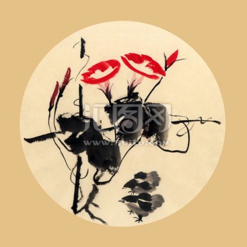 裝飾畫 插畫 牽?；?國畫