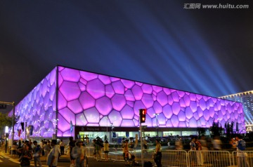 北京水立方的夜景