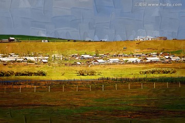 山村 電腦抽象畫