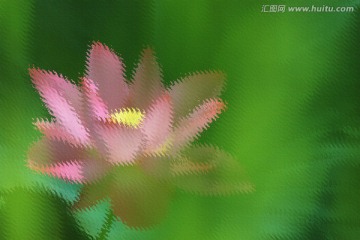 抽象畫荷花 無框畫  裝飾畫