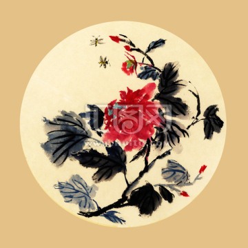 裝飾畫 插畫 寫意牡丹 掛畫