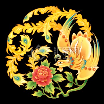 鳳戲牡丹