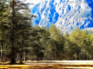 抽象森林 电脑画