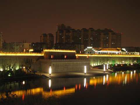 滁州环城公园 西城河夜色