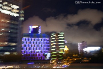 上海高架路 机场高速 夜景