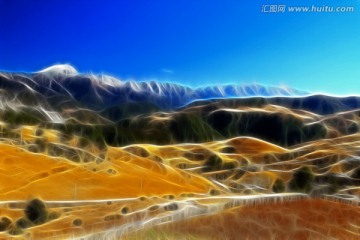 哈巴雪山印象 电脑抽象画