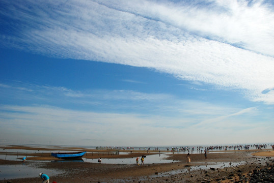 鸽子窝公园  天空 沙滩 小船