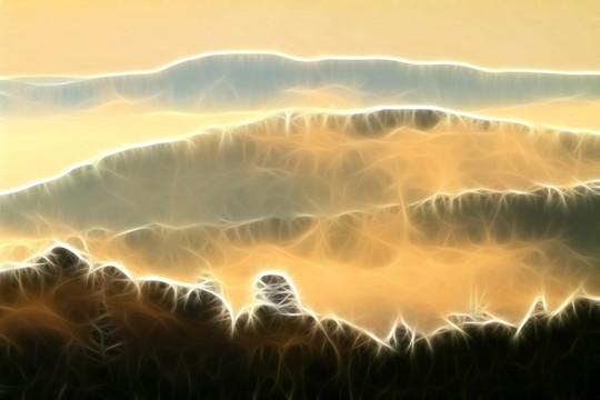高山云海图 电脑画