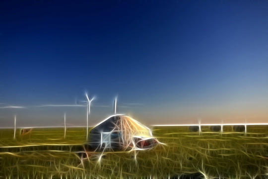 草原印象 電腦畫
