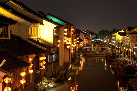 苏州七里山塘街 夜景