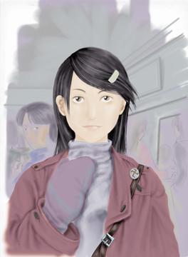 站臺(tái)的女孩