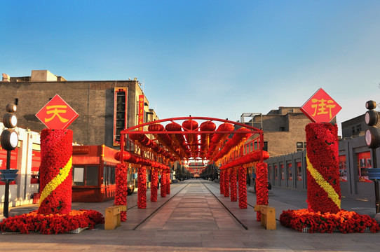 北京前门大街的红灯笼