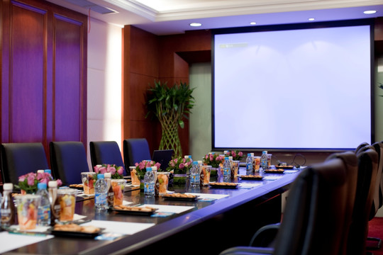 商务会议 会议室 会议桌 投影