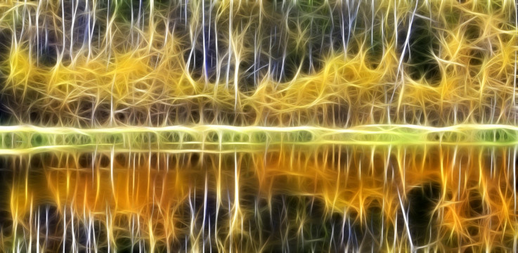 一湖秋韵 电脑抽象画