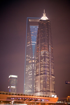 上海 陆家嘴 夜景 金茂大厦