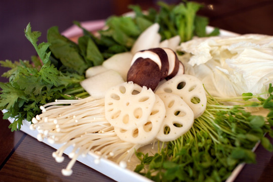 蔬菜拼盘 火锅 传统火锅 涮锅
