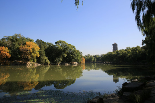 北京大学校园风光 未名湖