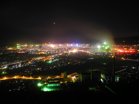 供暖当晚的凤城夜景