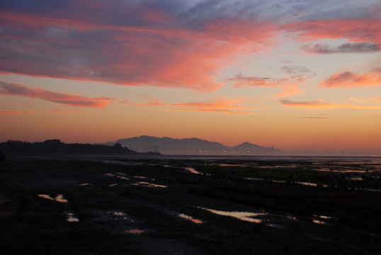 北戴河湿地公园 日出 湿地