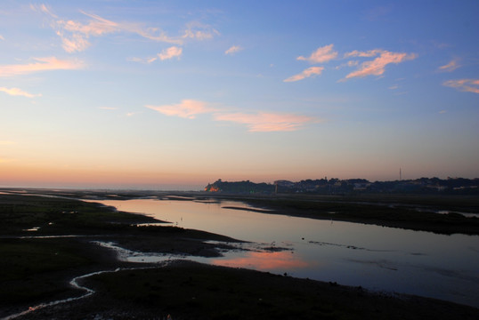 北戴河湿地公园 日出 湿地