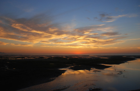 北戴河湿地公园 日出 湿地