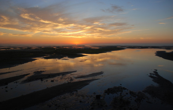 北戴河湿地公园 日出 湿地