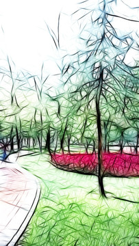 裝飾畫  公園