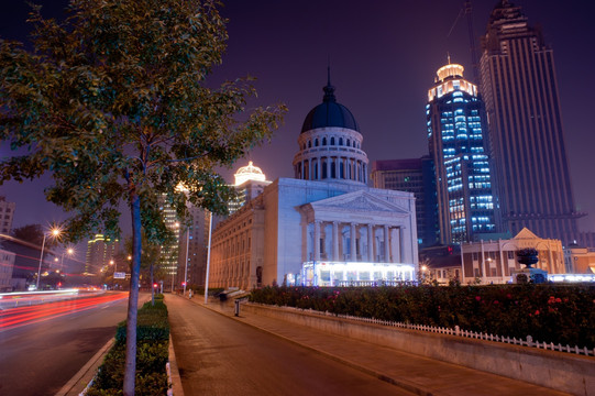 天津风光 音乐厅夜景