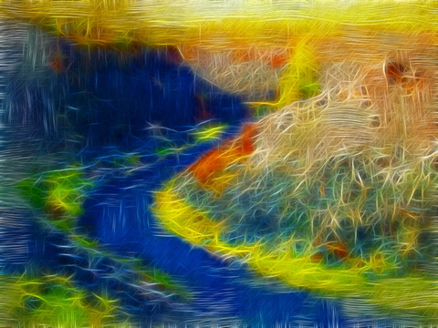 峡谷河韵 电脑画