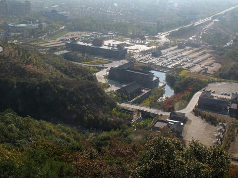 盘山 山脉 建筑 古建筑 公路