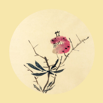 國畫石榴