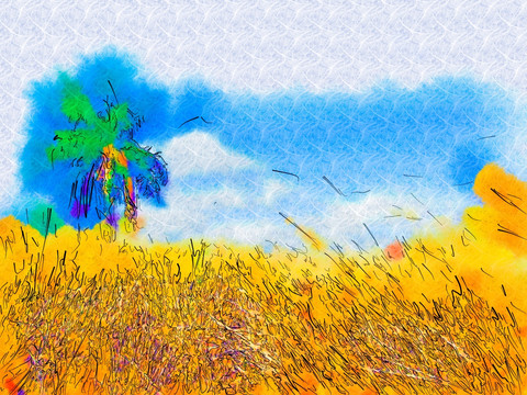 裝飾畫(huà) 無(wú)框畫(huà) 秋天