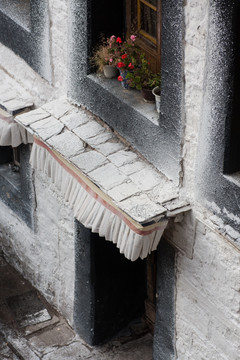 大昭寺 窗台 白墙