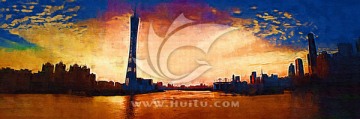 風(fēng)景裝飾畫 廣州塔