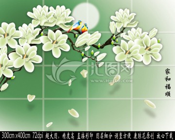 3D壁畫(huà)浮雕唯美背景墻
