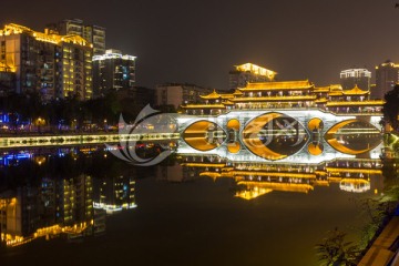 成都锦江安顺廊桥夜景