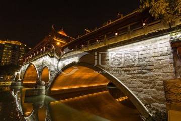 成都锦江安顺廊桥夜景