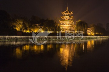 成都锦江望江楼夜景