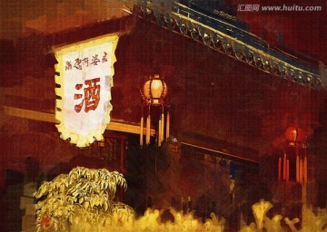 油畫 酒