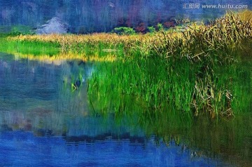 蘆葦 油畫