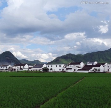 风景徽派乡村建筑JPG高清